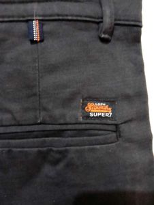 SUPERDRY Men Regular Fit Cotton Blend Pant (Black.