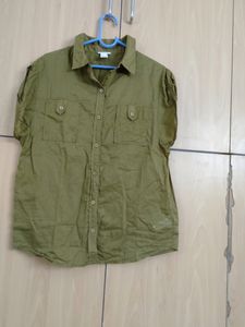 Olive Green Women Shirt