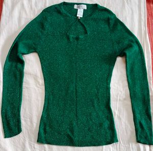 Green Sparkle Knit Top