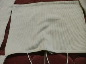 ZARA RIBBED OFF WHITE  CROP TOP