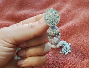 White Silver Jhumki
