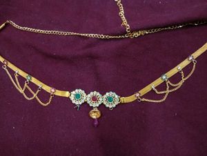 Gold Tone Jeweled Waist Chain
