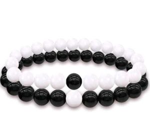 Onyx &amp; Crystal Beaded Bracelet Set