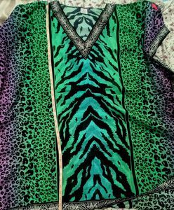 Vibrant Ombre Animal Print Kaftan