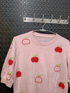 Cute Apple Print Top