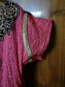 Pink Embellished Anarkali Dress Witj Duppata