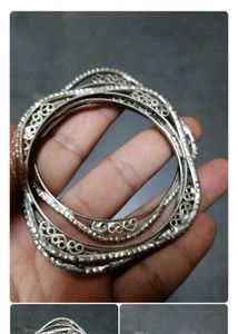 Sparkling silver Bangle Set