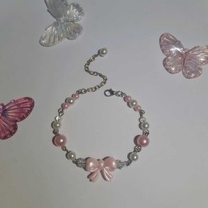 Pink Beaded Bracelet Handmade