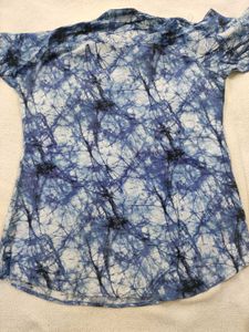 Blue Shibori Print Top