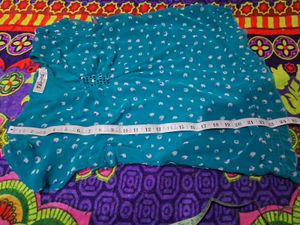 Aqua Polka Dot Flutter Sleeve Top