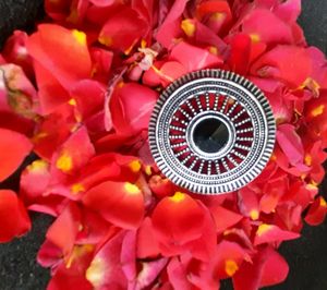 Oxidized Finger Ring With Black Stone