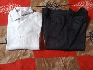 white check shirt with black pant