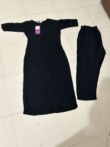 Black Kurti Pant Set