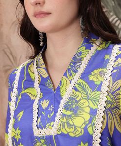 Sangria Floral Print Kurta Set Suit
