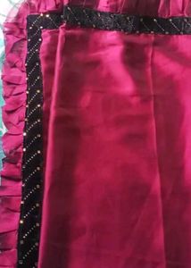 Elegant Maroon Ruffle Saree