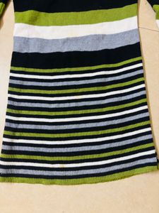 Striped V-Neck Mini Dress