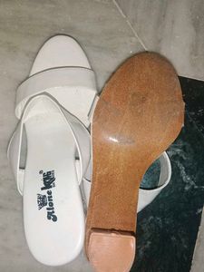 White Kitten Heel Slides