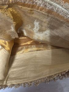 Golden Saree &amp; Blouse Set