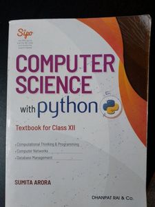 Computer Science With Python For Class 12th