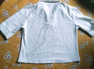 White Polo Fitted Top Comfortable Suitable With Ev