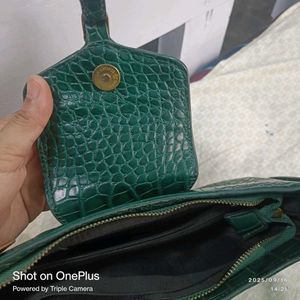 Green Crocodile Handbag