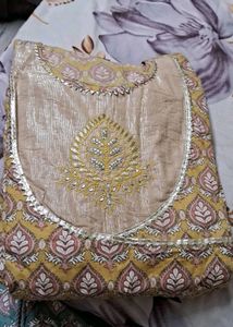Yellow Angrakha Kurti With Pant