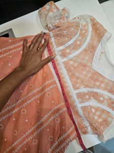 Peach Embroidered Dress