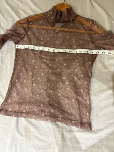 Beautiful Brown Mesh Top