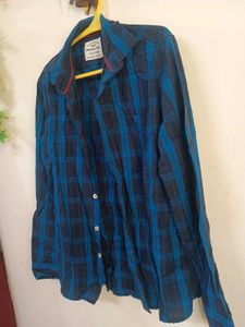 Checked Blue Shirt pure cotton