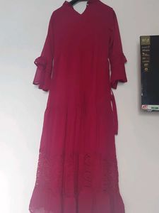 Red Chiffon Maxi Dress