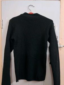 Black Turtleneck Long Sleeve Top
