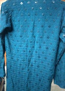 Embroidered Teal Men Kurta💙