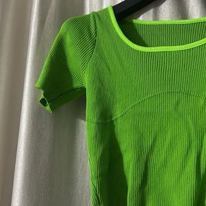 Green Ribbed Top