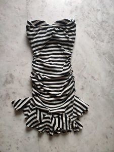 Stripped Mini Tube Cocktail Bodycon Dress