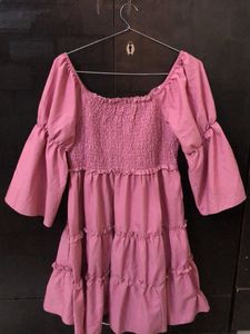 Cute Baby Pink Dress With Adjustable Neckline🌸💞