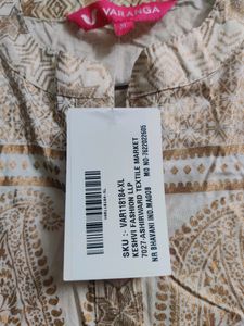 Varanga Gold Print Anarkali Long Kurta (XL)