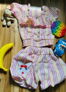 Cute Girls' Top & Shorts Set
