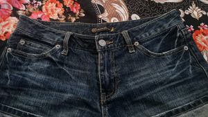 Mid Waist Denim Shorts