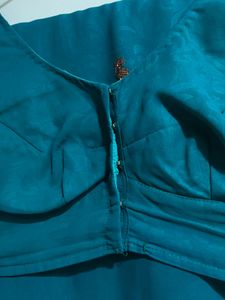 Peacock Green Saree With Details