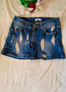 Stylish Fancy Denim Shorts For Girls