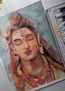 Watercolor Shiva Painting