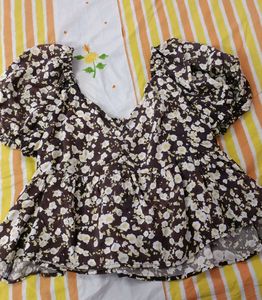 Cute Black Peplum Top For Women