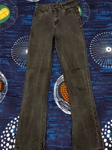 Dark Grey Flared Jeans (high Rise)