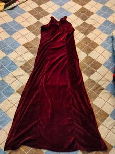 Vintage Velvet Slit Gown