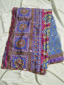 Mirror Work Saree