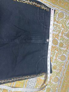 Black Denim Skirt