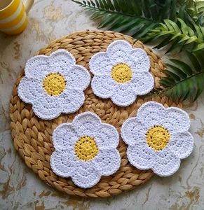 Daisy Crochet Coasters (Set of 4)