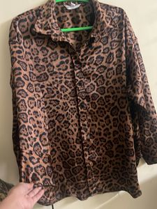 H&amp;M Leopard Print Button-Down Shirt