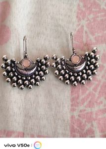 Combo Of 3 Silver Mirror Jhumka Earrings