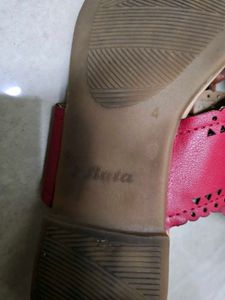 Red Scalloped Thong Sandals